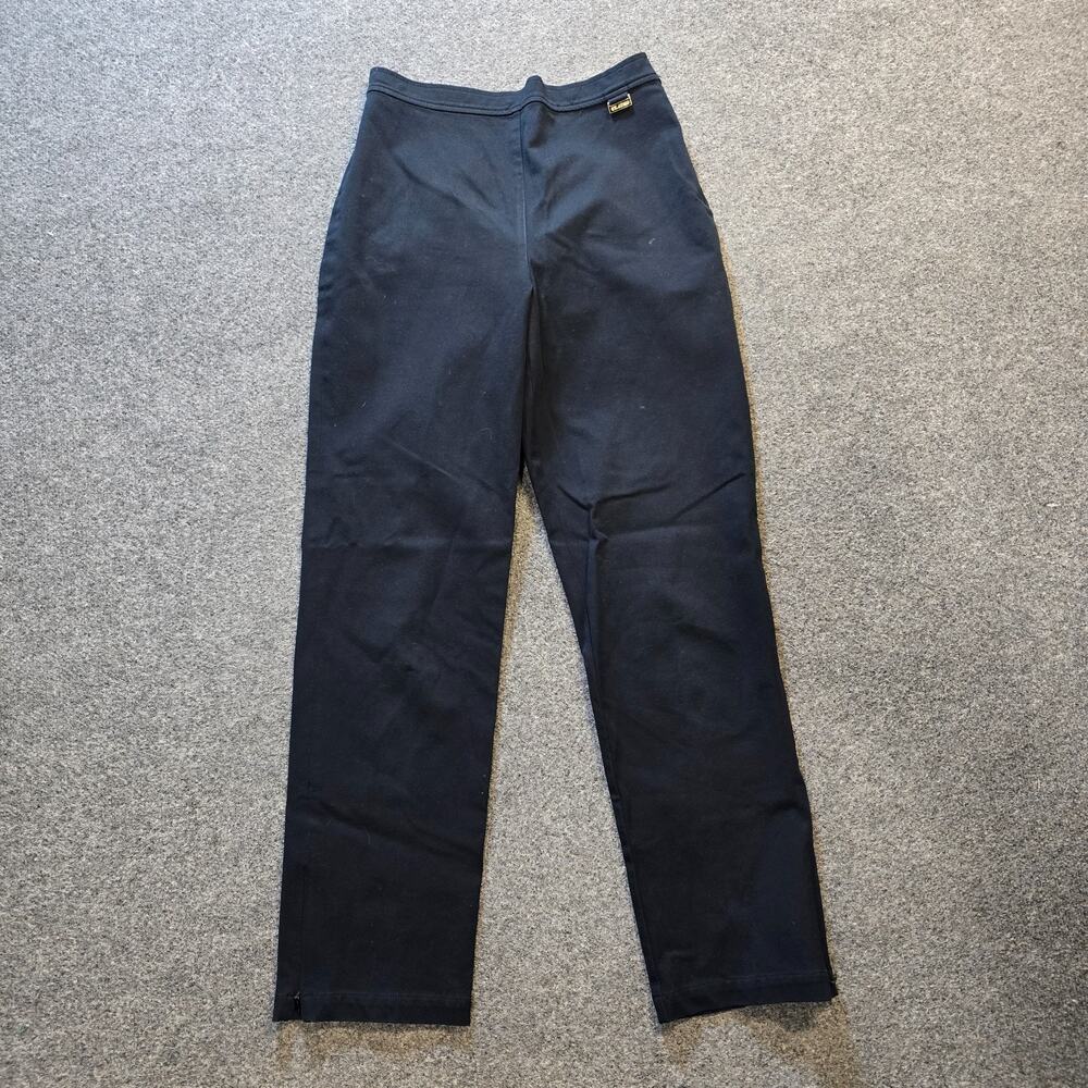St John Pants Women Size 6 Black Straight Leg Side Zip Flat Front Capsule Casual